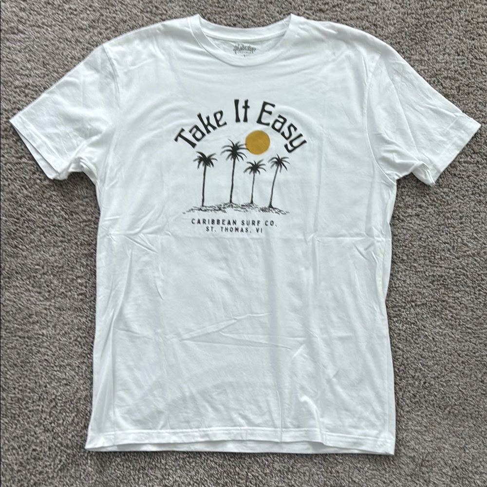 St Thomas Cotton Tee with Palm Trees and Sun